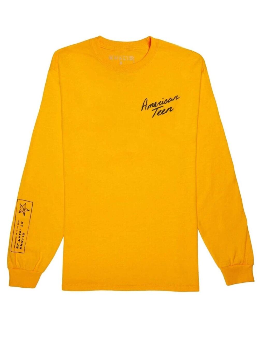 Khalid Austin City Limit LS Shirt Mens Size Large Gold R&B Soft Hand Ink 2018 EP